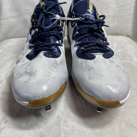 UNDER ARMOUR Cleats Mens Sz 13 HARPER 8 LOW ST METAL BASEBALL WHITE/NAVY BLUE - Picture 3 of 9